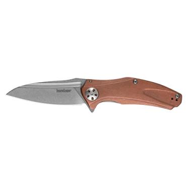 Imagem de Kershaw Canivete de bolso Copper Natrix; 8,25 cm aço resistente à corrosão D2; cabo de cobre pesado lavado em pedra, abertura de rolamento esférico KVT (7007CU)