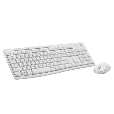Imagem de Logitech Combo de mouse e teclado sem fio MK295 com tecnologia SilentTouch, numpad completo, rastreamento óptico avançado, sem fio, 90% menos ruído - Off White