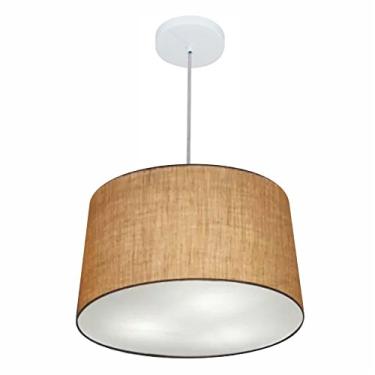 Imagem de Lustre Pendente Cone Cúpula Tecido 30/45x40 cm, Vivare Iluminação, Pendente4247 LP, Palha, Médio