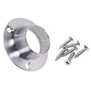 Imagem de Conjunto de 2 peças de soquetes de varão de aço inoxidável, 2 peças, com parafusos, suporte de guarda-roupa, suporte redondo resistente, suporte para pendurar no armário, soquetes para varão, suporte para varão, 2,5 cm de diâmetro