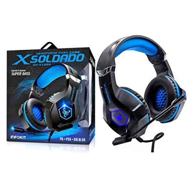 Imagem de InfoKit Headset Gamer XSoldado GH-X1000 RGP USB/P2 PS4/PC, Preto, Unico, GH-X100
