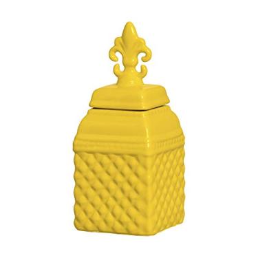 Imagem de Pote Charme Peq Com Tampa Ceramicas Pegorin Amarelo Pequeno