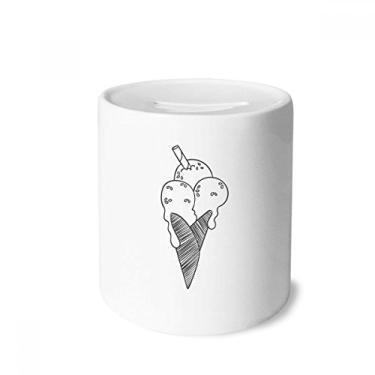 Imagem de DIYthinker Black Outline Sésamo Biscoitos Sorvete Caixa Dinheiro Caixa Cerâmica Porta-Moedas Presente