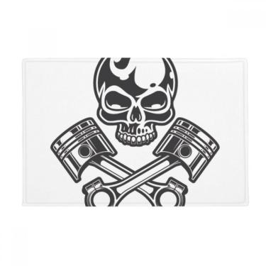 Imagem de DIYthinker Esqueleto de luzes de óculos de motocicleta padrão tapete antiderrapante tapete para porta de banheiro