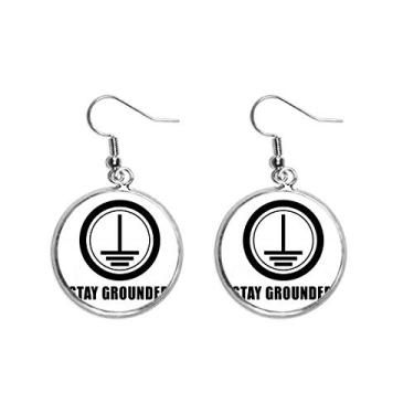 Imagem de Brinco de argola de segurança para aderência física orelha pendente prata joia feminina