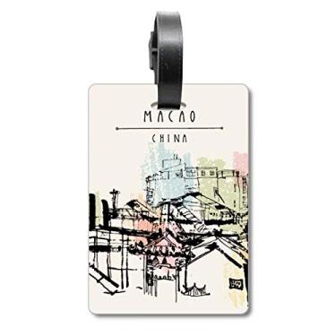 Imagem de Slums de arranha-céus em Macau China Mala etiqueta de bagagem cartão pendurado Scutcheon Etiqueta