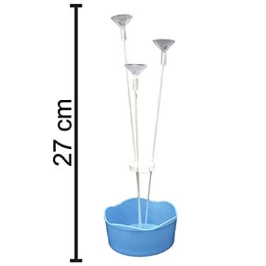 Imagem de Suporte para Balão com Cachepot Azul - 3 Hastes