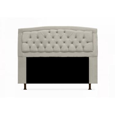 Imagem de Cabeceira Estofada Geovana Para Cama Box Casal 140 cm Suede Bege - LM DECOR