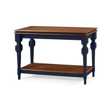 Imagem de 	Aparador para Sala e Divisor de Ambiente com 1 Prateleira 2004 Manchester Linz Móveis - Azul Petróleo/Imbuia