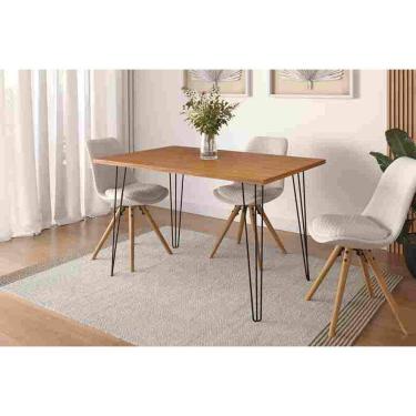 Imagem de Mesa De Jantar Retangular 120 X 80 Mdp Pé De Ferro Ametista Rede Móveis