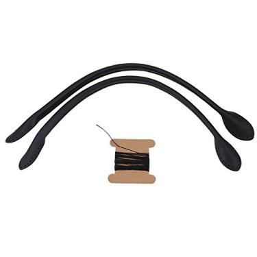 Imagem de 2 peças de alças de bolsa de couro, alças de bolsas de couro genuíno com extremidade em forma de orelha alças de bolsa de couro genuíno alça com furos DIY acessórios para fazer à mão para bolsa de couro bolsa de mão carteira (x:li)