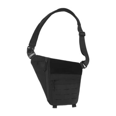 Imagem de Kokiya Bolsa de peito masculina crossbody saco daysack leve casual mochila de ombro para mochila motocicleta viajar acampamento, Tudo preto