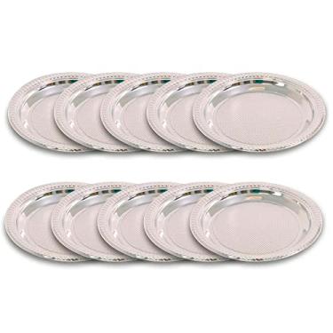 Imagem de Kit com 10 Pratos Descartáveis Super Resistente 18cm Metalizado Arqplast