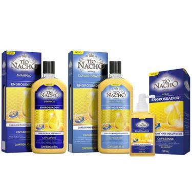 Imagem de Tio Nacho Kit Engrossador Shampoo + Condicionador 415+ Spray