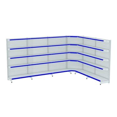 Imagem de Gondola Parede 170 Fit Ate 5 Metros 1 Canto Branco 30b Pe Az