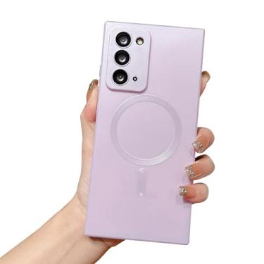 Imagem de phylla Capa de celular Samsung Galaxy Note 20 [compatível com MagSafe] [Proteção total da câmera fina] Capa magnética de luxo de cor sólida silicone macio para Note 20 5g 6,7 polegadas 2020 (roxa)
