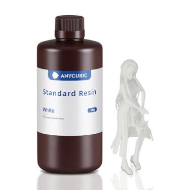 Imagem de ANYCUBIC Resina de impressora 3D, resina fotopolímero UV de alta precisão de cura rápida de 405 nm para impressão 3D LCD, 1 kg branca