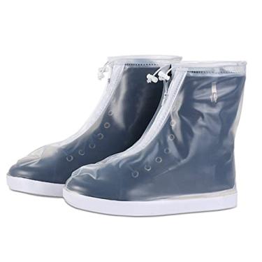 Imagem de Zbyoujer Capas de sapato à prova d'água – Capas de botas para sapatos de chuva reutilizáveis sobre sapatos de galochas protetores de sapato com zíper à prova d'água capas de sapatos de chuva