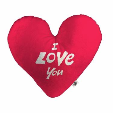 Imagem de Almofada Coração Pelúcia I Love You Pink Namorados Tamanho:M