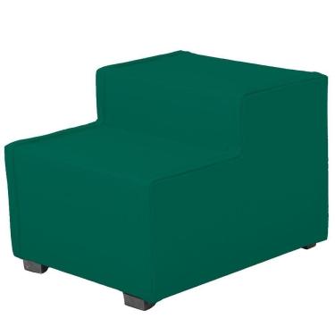 Imagem de Escada Estofada 2 Degraus Para Cachorro Gato E Maca De Estetica Suede Cor Verde Esmeralda