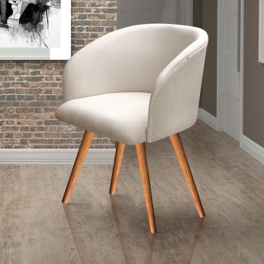 Imagem de Poltrona Atenas Pé Palito Decorativa para Sala de Estar Bege