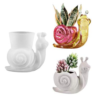 Imagem de Moldes de silicone de caracol para resina epóxi, vasos de flores 3D, moldes de resina para cimento de concreto, lindos moldes de resina de caracol para fundição de resina, artesanato DIY, decoração de