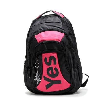 Imagem de Mochila notebook yes com 3 bolsos grande preto/rosa