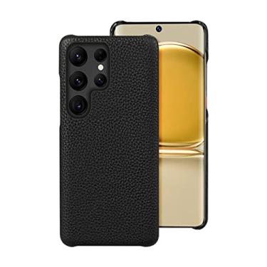 Imagem de Capa de telefone de couro para samsung galaxy s 24 s24 s23 ultra s22 plus s21 fe note 20 ultra a55 a54 a53 5g capa traseira, preta, para galaxy s22