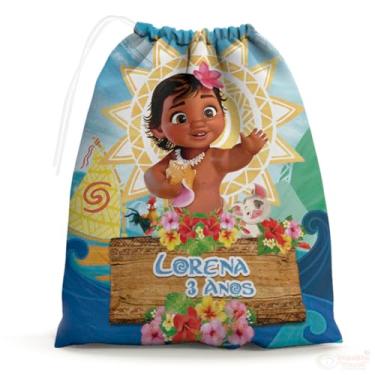 Imagem de Sacolinhas Surpresa Personalizada Tecido Moana Baby (Sacolinhas 15x20, Unidades, 30)