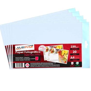 Imagem de Papel Fotográfico Dupla Face 230g A4 210x297 Marpax 100Fls