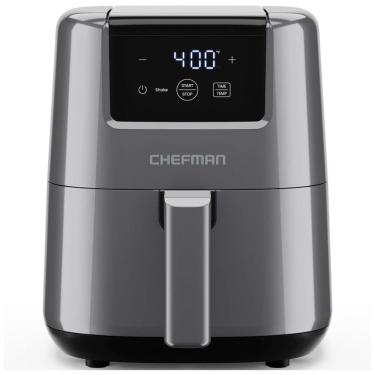 Imagem de Mini Air Fryer 1,8L com Temporizador Digital, Lembrete de Agitação, Cesto Antiaderente e Lavável na Máquina de Lavar Louças, 110V 900W, Chefman, Cinza