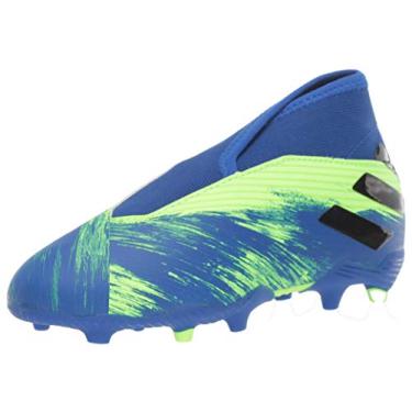 Imagem de adidas Nemeziz 19.3 Tênis de futebol masculino sem cadarço firme, Verde sinal/preto/azul royal, 11 Big Kid