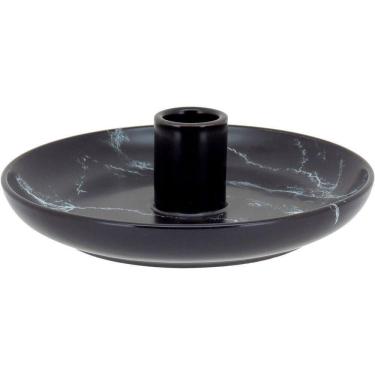Imagem de Castiçal Porta Velas Cerâmica 5x15x15cm Preto