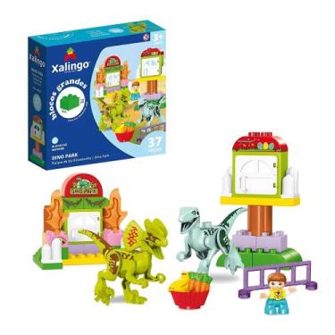 Imagem de Brinquedo Infantil Bloco de Montar Grande Dino Park 37 Peças Xalingo -