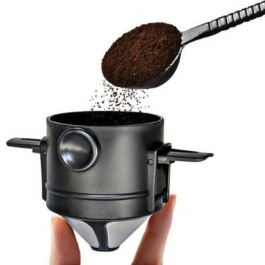 Imagem de Kit 3 Unidades de Mini Coador de Café Individual Portátil Inox para Co