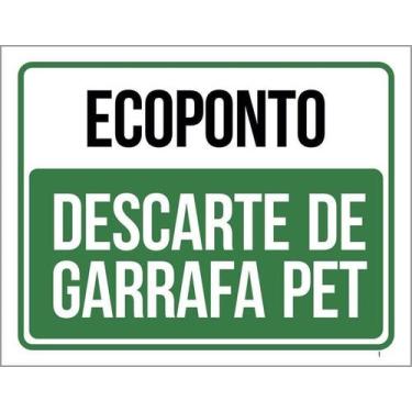 Imagem de Kit 3 Placas Ecoponto Descarte De Garrafas Pet - Sinalizo
