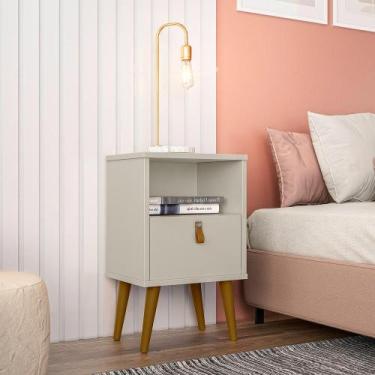 Imagem de Mesa de Cabeceira com Gaveta Ilhéus Off White G77 - Gran Belo