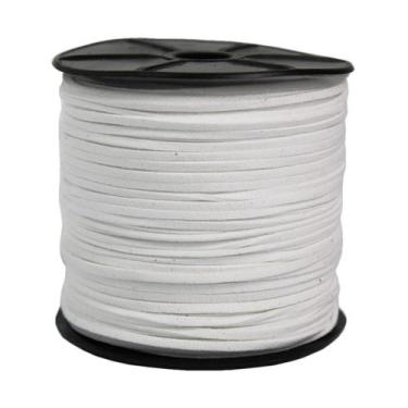Imagem de Fio Camurça Suede Branco Espessura 2.7mm 100 Metros Para Artesanato - 