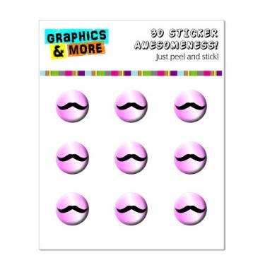 Imagem de Graphics and More Adesivos de botão Home Funny Pink Mustache para Apple iPhone 4/4S/5/5C/5S, iPad, iPod Touch – Embalagem não varejista – Transparente
