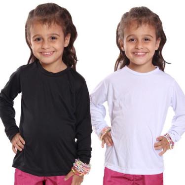 Imagem de Kit 2 Camisetas Infantil Menina Proteção UV Térmica Solar Manga Longa 