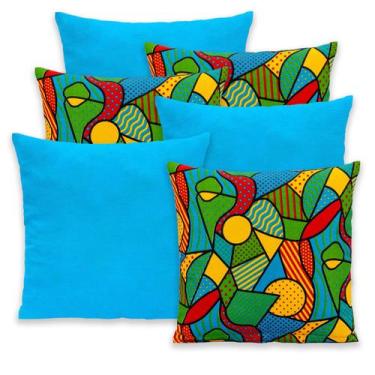 Imagem de Kit 6 Capas de Almofada Gorgurinho Lisa e Estampada 40x40 Zíper - BEM 