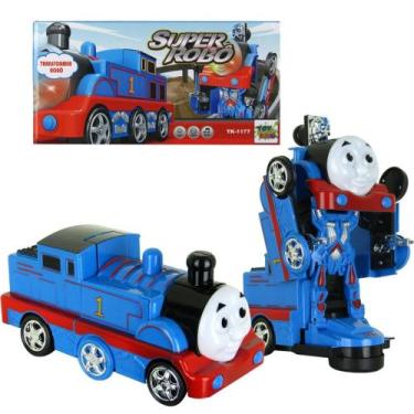Imagem de Brinquedo Robô Trem Transformers com som e luz bate volta - Toy King