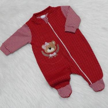 Imagem de Macacão Bebê e Infantil Menino Ursinha - Pandora Baby Enxovais, Vermel