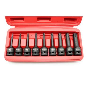 Imagem de TEMO pc Torx Plus IP 3 Polegada Longo 6 Pontos Conjunto de Soquete de Bit de Impacto Preto 1/2 Polegada Unidade Quadrada Ferramenta de Reparo Automático