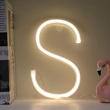 Imagem de Letreiro de neon branco quente com letras do alfabeto, letreiro de LED neon com bateria/USB operado por USB, palavras decorativas, luzes de néon, para casa, bar, café, festa, eventos, festivais,