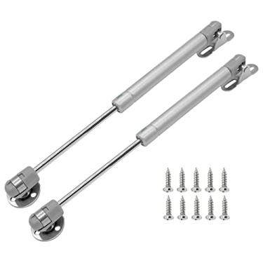 Imagem de Moicstiy Pacote com 2 amortecedores a gás de 25,5 cm, suportes a gás de 40 N/4 kg, dobradiça de armário de suporte de elevação para armário de cama de trailer