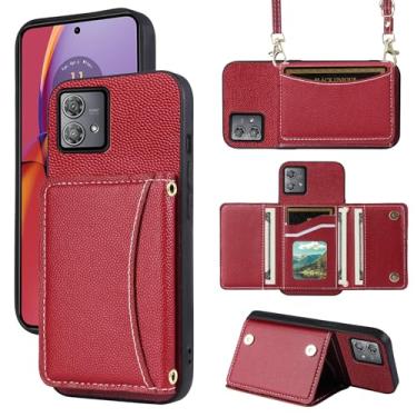 Imagem de Furill Capa de telefone para Motorola Moto G84 5G capa carteira com alça de ombro transversal e suporte de couro para cartão de crédito bolsa flip bolso fino suporte celular acessórios G 84 2023