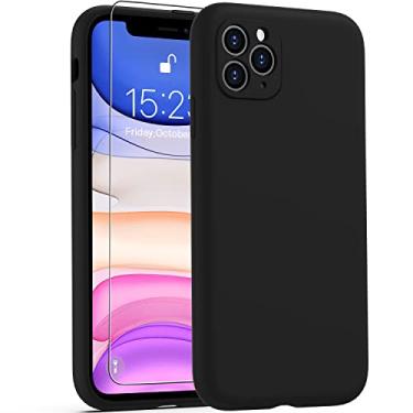Imagem de Goodon Capa projetada para iPhone 11 Pro Max com protetor de tela - capa de câmera aprimorada - forro de microfibra macia - capa protetora de silicone líquido à prova de choque de 6,5 polegadas para