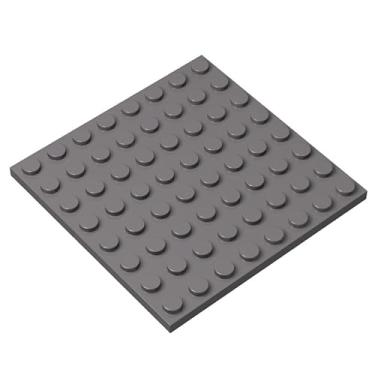 Imagem de Classic Grey Plates Bulk, Dark Gray Plate 8x8, Building Plates Flat 10 Piece, Compatible with Lego Parts and Pieces: 8x8 Gray Plates(Color: Dark Gray)