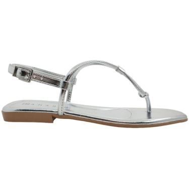 Imagem de Sandália Feminina Rasteira Casual Básica Dia a Dia Passeio Trabalho Metalizada Conforto Ramarim 2421203